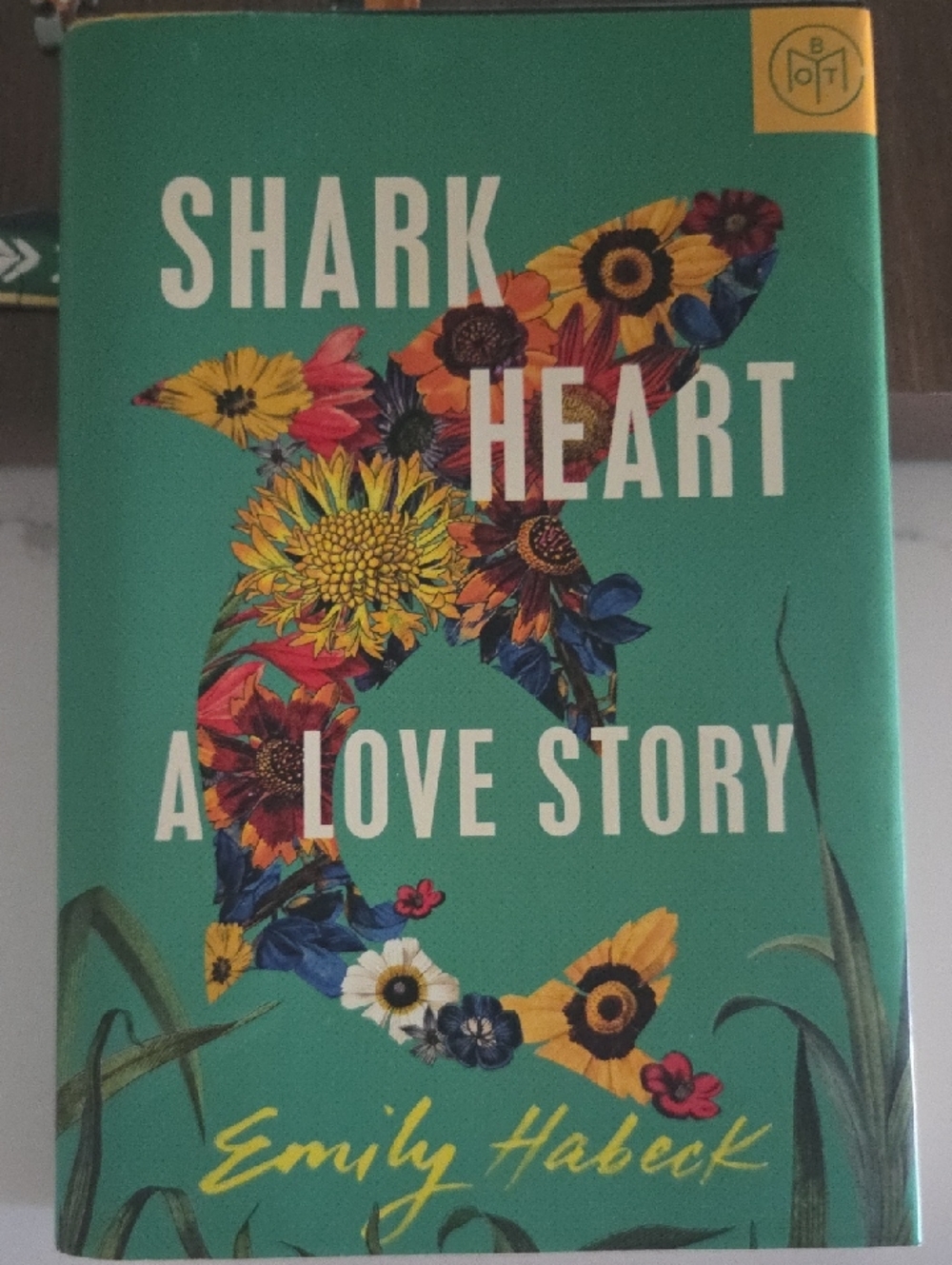 Shark Heart: A Love Story — Teal Floral Cover by Emily Habeck